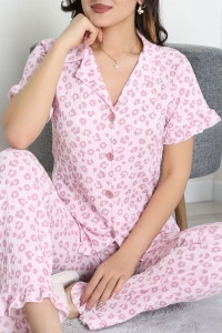 Bürümcük Fırfırlı Pijama Takımı Pembeleo - 127.1287.