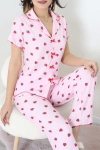 Bürümcük Fiyonklu Pijama Takımı Pembeçilek - 159.1287.