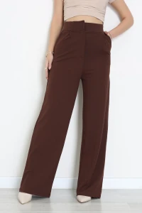 Kemer Cırtlı Krep Pantolon Kahve - 20255.1865.