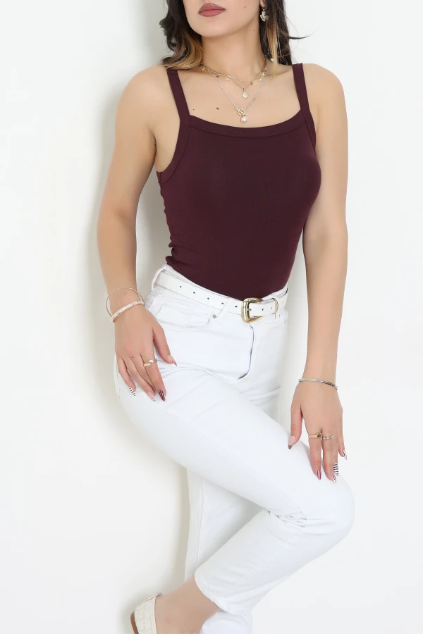 Kareyaka Kalın Askılı Ribana Atlet Mürdüm - 22018.200.