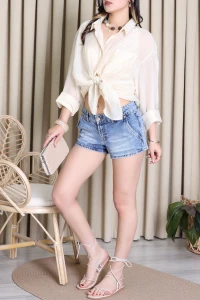 Şifon Gömlek Krem - 2522019.483.