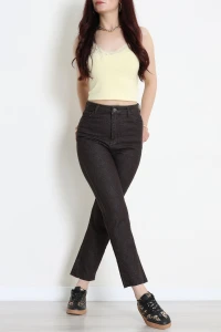 Kesik Paça Straight Kot Pantolon Kahve - 32478.1566.