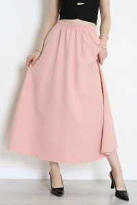 Dabıl Kumaş Cepli Etek Pudra - 43952.1884.