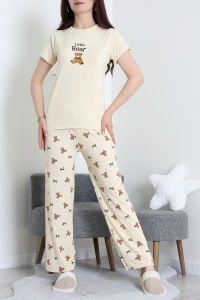 Enjeksiyon Baskı Milan Kumaş Pijama Takımı Kremayı - 630.1287.