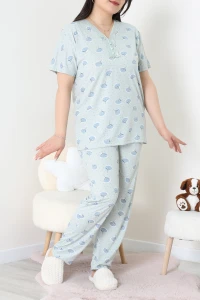 Modal Büyük Beden Pijama Takımı Mint - 775.1287.