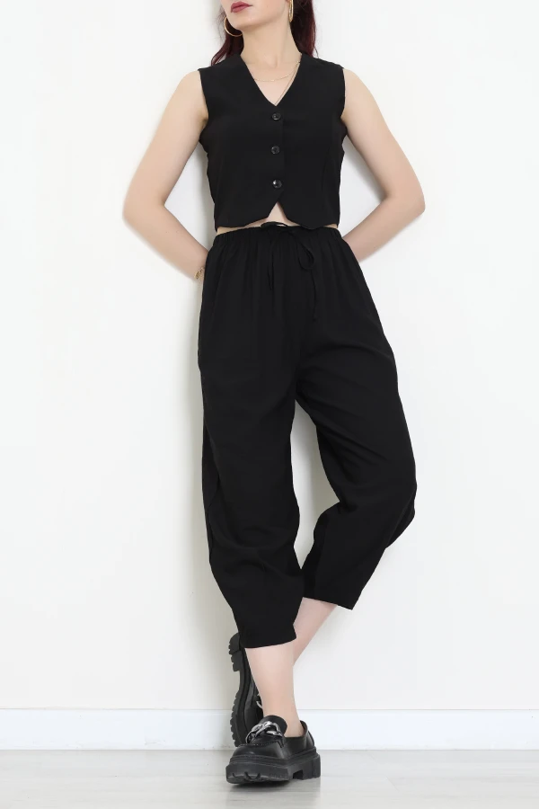 Çilek Yelekli Takım Siyah - 031.2153.