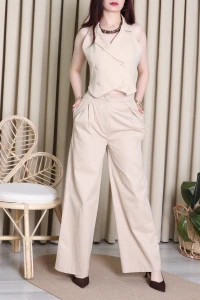 Gabardin Yelekli Takım Vizon - 71341.1437.