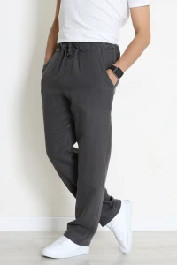 Rahat Kesim Beli Lastikli Müslin Erkek Alt Füme - 71360.1937.