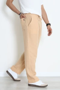 Rahat Kesim Beli Lastikli Müslin Erkek Alt Camel - 71360.1937.