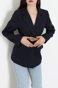 Kemerli Blazer Ceket Lacivert - 71436.1991.