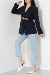 Kemerli Blazer Ceket Lacivert - 71436.1991.