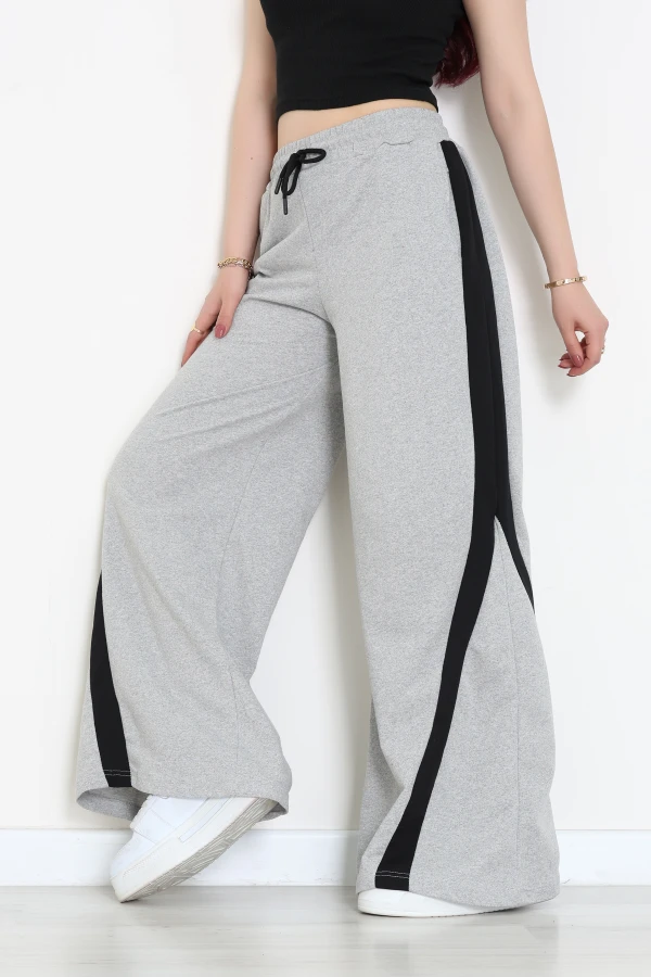 İki İplik Biyeli Eşofman Altı Gri - 43968.1857.