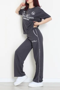 2 İplik Biyeli Baskılı Eşofman Takımı Antrasit - 52265.1005.