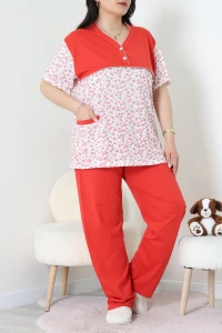 Süprem Büyük Beden Pijama Takımı Kırmızı - 52286.1902.