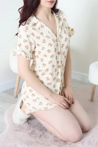 Bürümcük Fırfırlı Şortlu Pijama Takımı Bejkahve - 149.1287.