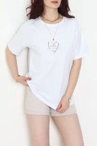 Baskılı Penye Tişört Beyazfüme - 41305.0034.