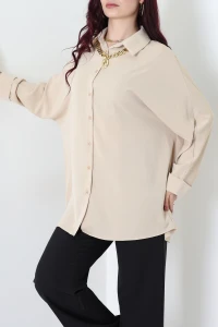 Aksesuarlı Gömlek Bej - 4239.360.