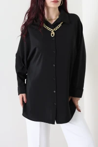 Aksesuarlı Gömlek Siyah - 4239.360.