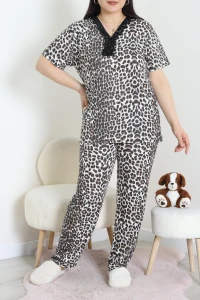 Modal Büyük Beden Pijama Takımı Leopar - 775.1287.