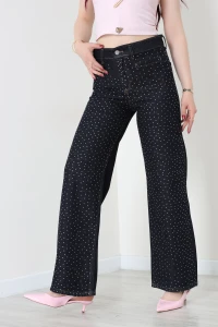 Taşlı Gizli Cep Kot Pantolon Koyulaci - 32467.2001.