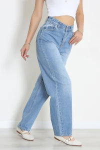 Beli Tokalı Baggy Kot Pantolon Açıkmavi - 32491.1606.