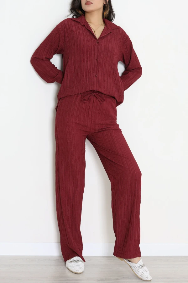 Gömlekli Kaş Takım Bordo - 4161.1247.