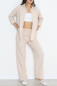 Gömlekli Kaş Takım Bej - 4161.1247.