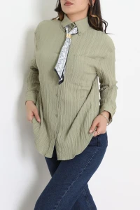 Fularlı Gömlek Yeşil - 4162.1247.