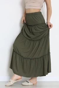 Bürümcük Fırfırlı Uzun Etek Haki - 43947.599.