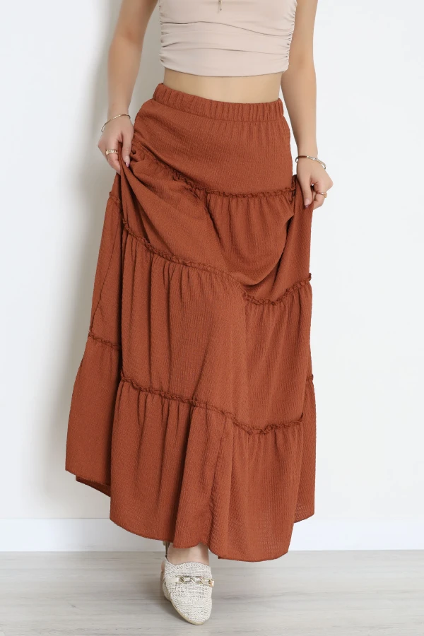 Bürümcük Fırfırlı Uzun Etek Kiremit - 43947.599.