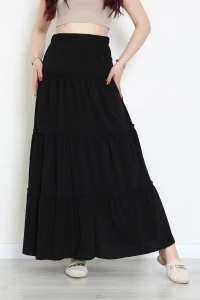 Bürümcük Fırfırlı Uzun Etek Siyah - 43947.599.