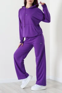 2 İplik Baskılı Eşofman Takımı Mor - 52119.1878.