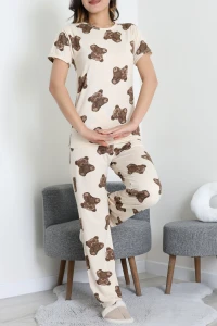 Modal Alt Üst Aynı Pijama Takımı Bej - 782.1287.