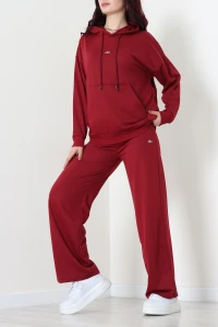 2 İplik Baskılı Eşofman Takımı Bordo - 31320.1878.