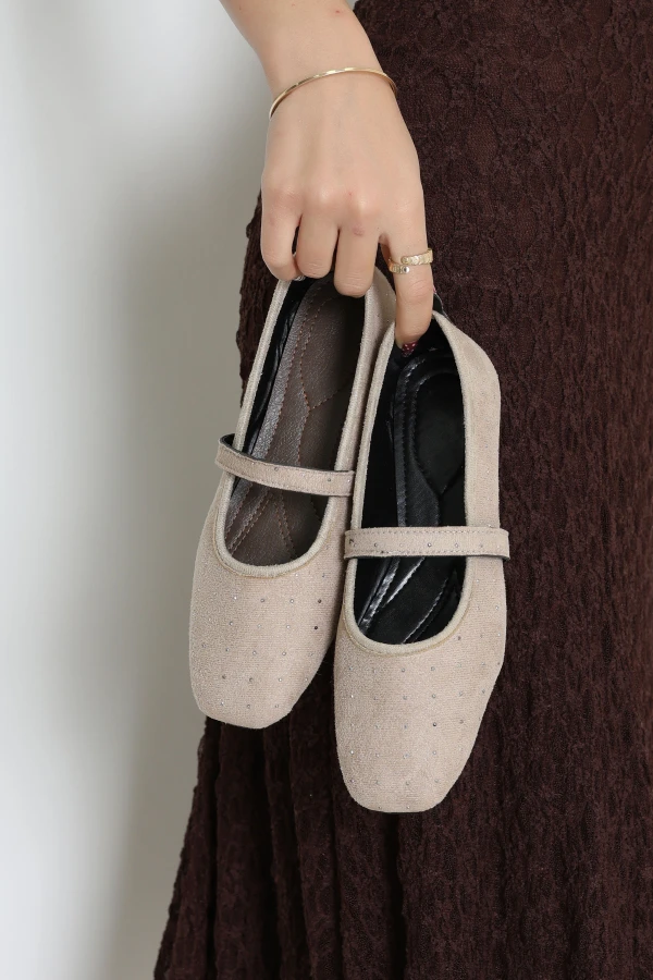 Taş Detay Süet Babet Taş - 32517.264.