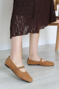 Taş Detay Süet Babet Taba - 32517.264.