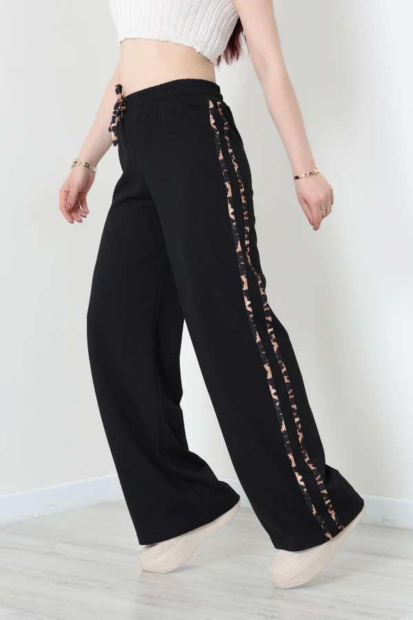 2 İplik Şeritli Eşofman Altı Siyah - 40021.1857.