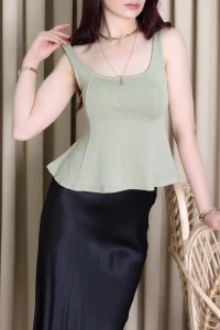 Modal Kumaş Askılı Bluz Çağla - 44023.1254.