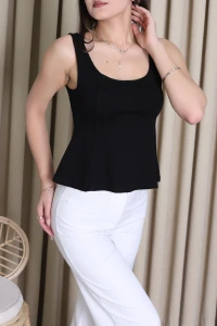 Modal Kumaş Askılı Bluz Siyah - 44023.1254.