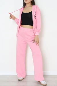 3 İplik Şardonsuz Eşofman Takım Pembe - 52094.1878.