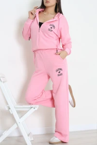 3 İplik Şardonsuz Eşofman Takım Pembe - 52094.1878.