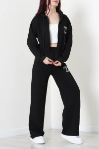 3 İplik Şardonsuz Eşofman Takım Siyah - 52094.1878.