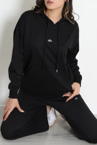 2 İplik Baskılı Eşofman Takımı Siyah - 52119.1878.