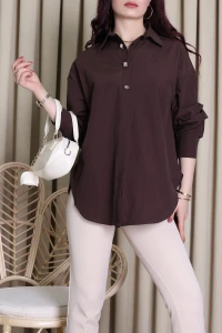 Poplin Gömlek Kahve - 71161.1934.