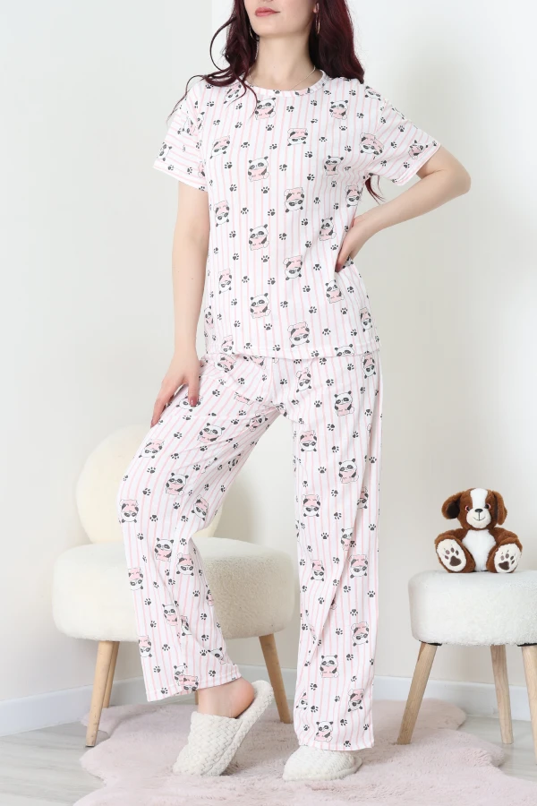 Bisiklet Yaka Salaş Alt Üst Aynı Takım Pudraçizgili - 194.1287.