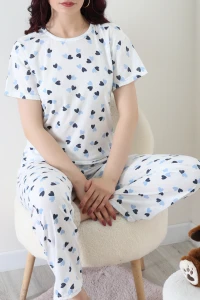 Bisiklet Yaka Salaş Alt Üst Aynı Takım Beyazmavi - 194.1287.