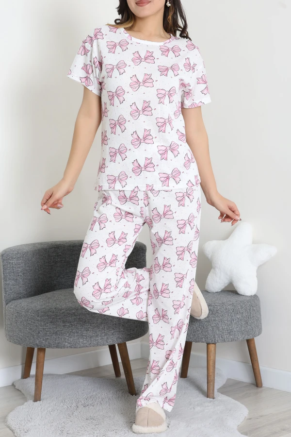 Bisiklet Yaka Salaş Alt Üst Aynı Takım Beyazpembe - 194.1287.