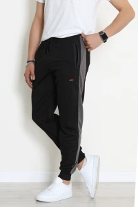 Şeritli Worteks Erkek Eşofman Altı Siyahanti - 42151.1937.