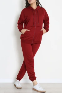Paça Lastikli Eşofman Takımı Bordo - 50953.1878.