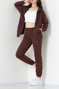 Paça Lastikli Eşofman Takımı Kahve - 50953.1878.